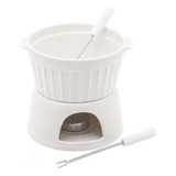 Fondue Em Porcelana Lyor Classic 400ml Branco 4 Peças