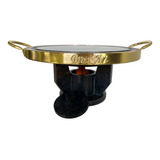 Fondue Para Carne 27 Cm Em Pedra Sabão Metal Nobre Dourado