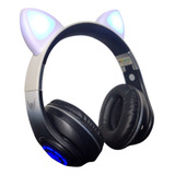 Fone D Ouvido Bluetooth Gato Led Headphone Infantil Criança
