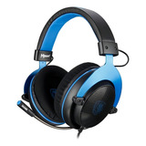 Fone De Ouvido Com Microfone Over-ear Gamer Sades Mpower Black E Blue