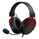 Fone De Ouvido Gamer Amvox Ahp 0812 Conexão 3.5mm Preto E Vermelho