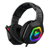 Fone De Ouvido Gamer Headset Preto Com Led Rgb Onikuma K10