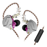 Fone De Ouvido In-ear Gamer Kz Auriculares Con Cable Zsn Pro With Mic Violeta
