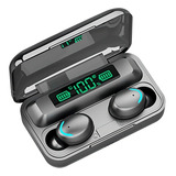 Fone De Ouvido In-ear Gamer Sem Fio Tws F9-5 Bth-f9-5 X 2 Unidades Preto Com Luz Led