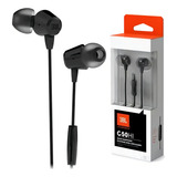 Fone De Ouvido Intra Auricular Jbl C50hi In-ear, Com Microfone, Preto