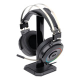 Fone De Ouvido Over Ear Gamer Redragon Chroma Lamia 2 H320rgb-1 Preto Com Luz Rgb Led