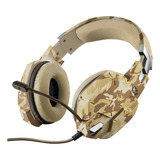 Fone De Ouvido Over-ear Gamer Com Fio Trust Carus Gxt 322 Desert Camo