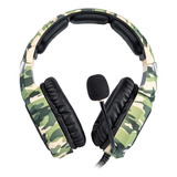 Fone De Ouvido Over-ear Gamer Onikuma K8 Camuflagem Verde Com Luz Led