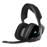 Fone De Ouvido Over-ear Gamer Sem Fio Corsair Void Rgb Elite Wireless Carvão Com Luz Led