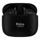 Fone De Ouvido Philco Pfi200p Air Beats Bluetooth V5.3 Ipx4 Com Case De Carregamento Resistente A Respíngos D' Água (ipx4) Cor Preto