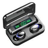 Fone De Ouvido Sem Fio Recarregáveis Prova D'água E Powerbank F9 5 Cor Preto
