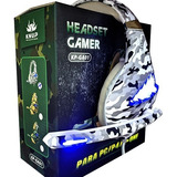 Fone Gamer Headset Led Usb P2 + Adaptador Knup Kp-ga01 Nf-e 