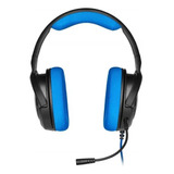 Fone Headset Gamer Corsair Hs35 Stereo P2 Azul Ca-9011196-na