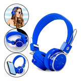 Fone Ouvido Sem Fio Bluetooth Cartão De Memória E Rádio Fm Cor Azul Luz Azul