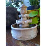 Fonte Água 2 Quedas Bolinha Cascata Enfeite Jardim Pedra