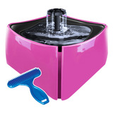 Fonte Bebedouro Mec Pet Modelo Cat Dog Com Rasqueadeira Cor Rosa 127/220v