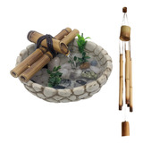 Fonte De Água Cascata - Bambu E Pedras Decorativa Mesa