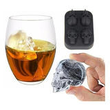 Forma De Gelo Caveira 3d 4 Crânios Cabeça Cubo Whisky