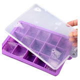 Forma De Gelo Para Geladeira, Silicone Com 15 Cubos E Tampa
