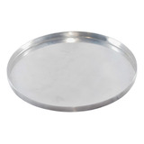 Forma De Pizza 30 Cm Diâmetro Borda Alta Alumínio Resistente Cor Prateado