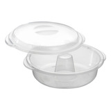 Forma De Pudim Para Microondas Com Tampa - Nitron Cor Transparente