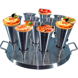 Forma Pizza Cone Alumínio 12 Pizzas 14cm/24 Cones Gastrobel