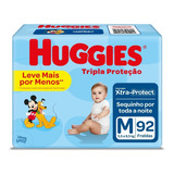 Fralda Disney Baby Tripla Proteção 92 Unidades M Huggies