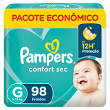 Fraldas Pampers Confort Sec G X 98 Unidades