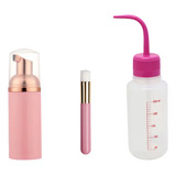 Frasco Pump E Pincel Limpeza Higienização Cilios + Pisseta
