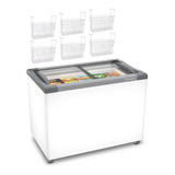 Freezer Horizontal 284 Litros Nf30 220v + 6 Cestos Metalfrio