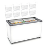 Freezer Horizontal 318 Litros Nf40 127v + 8 Cestos Metalfrio Cor Branco