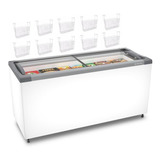 Freezer Horizontal 404l Nf55 127v + 10 Cestos Metalfrio