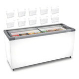 Freezer Horizontal 404l Nf55 220v + 10 Cestos Metalfrio