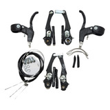 Freio Bicicleta V Brake Kit Maçaneta Cabos E Freio Bike