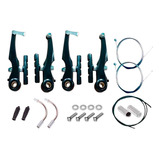 Freio V-brake Alumínio Com Sapata Orbital + Cabos Conduite