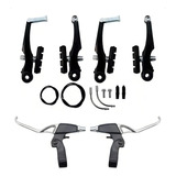 Freio V-brake Kit Bicicleta C Manete Alumínio Logan Completo Cor Preto