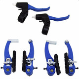 Freio V-brake Nylon Azul Bike C/ Manete Cabos E Reparos