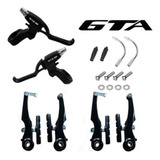 Freio V-brake Para Bicicleta Com Manete Alumínio Preto - Gta
