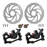 Freios A Disco Bike Mecânico + Disco Rotor Ondulado 160 Mm
