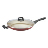 Frigideira Antiaderente Com Tampa 32cm Grande Panelux Cor Cereja