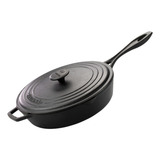 Frigideira De Ferro Fundido Cabo 28 Cm De Ferro Com Tampa