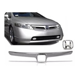 Friso Grade New Civic + Emblema 2006 2007 2008 Cromado