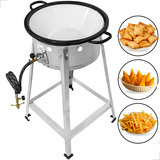 Fritadeira A Gás 7 L Inox Fritador Pasteleiro Cavalete Comercial Tacho Nº16 Esmaltado Para Frituras Em Geral Pastel Batata Frita Salgados Marca Cozinha Gourmet