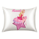 Fronha De Cetim Personalizada Barbie Star Com Nome Bs1