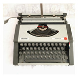 Funcionando Máquina De Escrever Olivetti Tropical Cinza