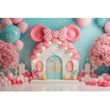 Fundo Fotográfico Tecido 150x220cm Smash Minnie Rosa Encanto