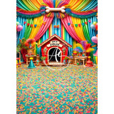 Fundo Fotografico Tecido 170x120 Carnaval Pet 3d Cor Colorido Desenho Impresso Carnaval Pet 04