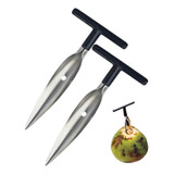 Furador De Coco Verde Manual Em Aço Inox 02 Unidades 