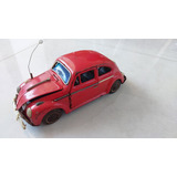 Fusca Lata Vermelho Estrela Antigo Restauração Leia