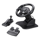 Game Racing Wheel, Conjunto De Pedais E Roda De Jogos Preto